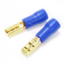 MUNDORF 2.8G Female Blade Connectors 2.8mm Isolated Gold Plated 1.5-2.5mm² Blue (Set x10)