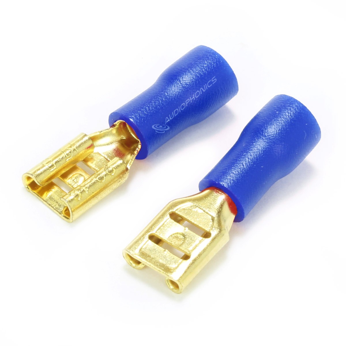 MUNDORF 4.8G Insulated Female Blade Terminal Gold Plated 4.8mm 1.5-2.5mm² Blue (x10)