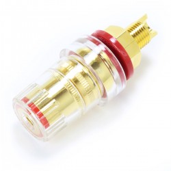 ELECAUDIO BP-206 Gold Plated Binding Post Acrylic Isolated Ø19mm x 47mm Red