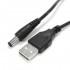 Male USB-A to Male Jack DC 5.5 / 2.5mm Cable 5V 70cm