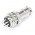 Snap-fit GX16 plug 8 pin Silver plated 300V 5A Ø 7mm