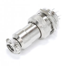 Snap-fit GX16 plug 8 pin Silver plated 300V 5A Ø 7mm