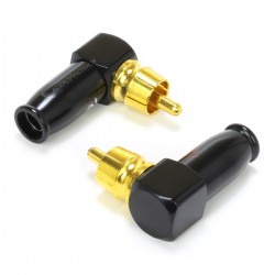 Connecteur RCA 90° Angled Gold Plated Ø6mm (Pair)