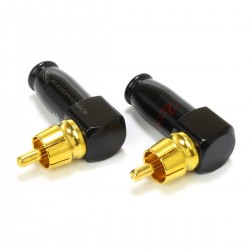Connecteur RCA 90° Angled Gold Plated Ø6mm (Pair)