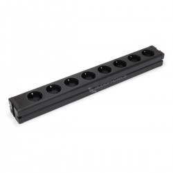 DIY Aluminum Power Strip 8 Schuko Sockets Black