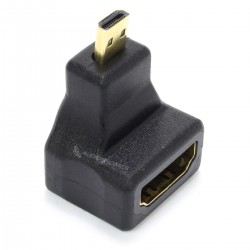 Male Micro HDMI to Female HDMI 90° Angled