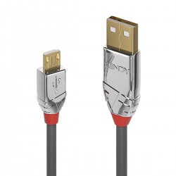 LINDY CROMO LINE Câble USB-A Mâle vers Micro USB-B Mâle 2.0 Plaqué Or 1m
