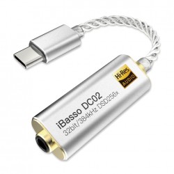 IBASSO DC02 DAC Adapter Headphone amplifier USB-C Hi-Res AK4490 32bit 384kHz DSD256