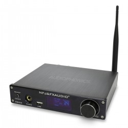 FX-AUDIO D802E Amplificateur FDA STA326 Lecteur réseau WiFi DLNA Bluetooth 5.0 Multiroom 2x80W 4 Ohm Noir