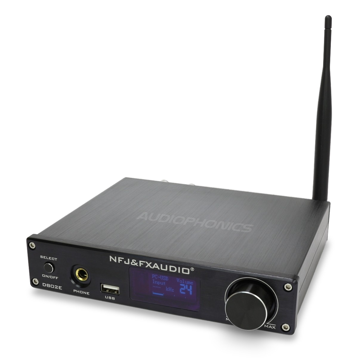 FX-AUDIO D802E Amplificateur FDA STA326 Lecteur réseau WiFi DLNA Bluetooth 5.0 Multiroom 2x80W 4 Ohm Noir