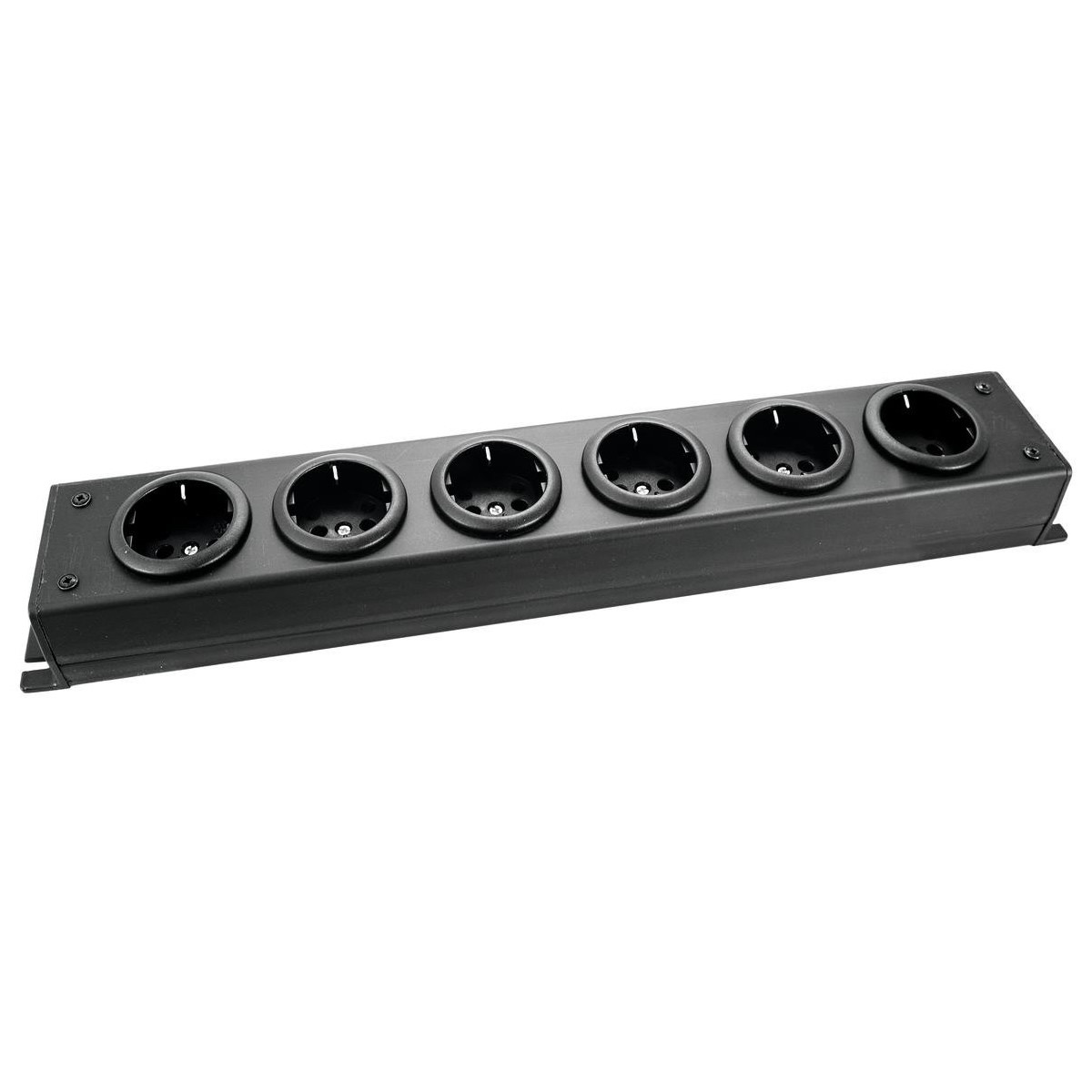 Multiprise 6 Ports Schuko Qualité Professionnelle Noir (A câbler)