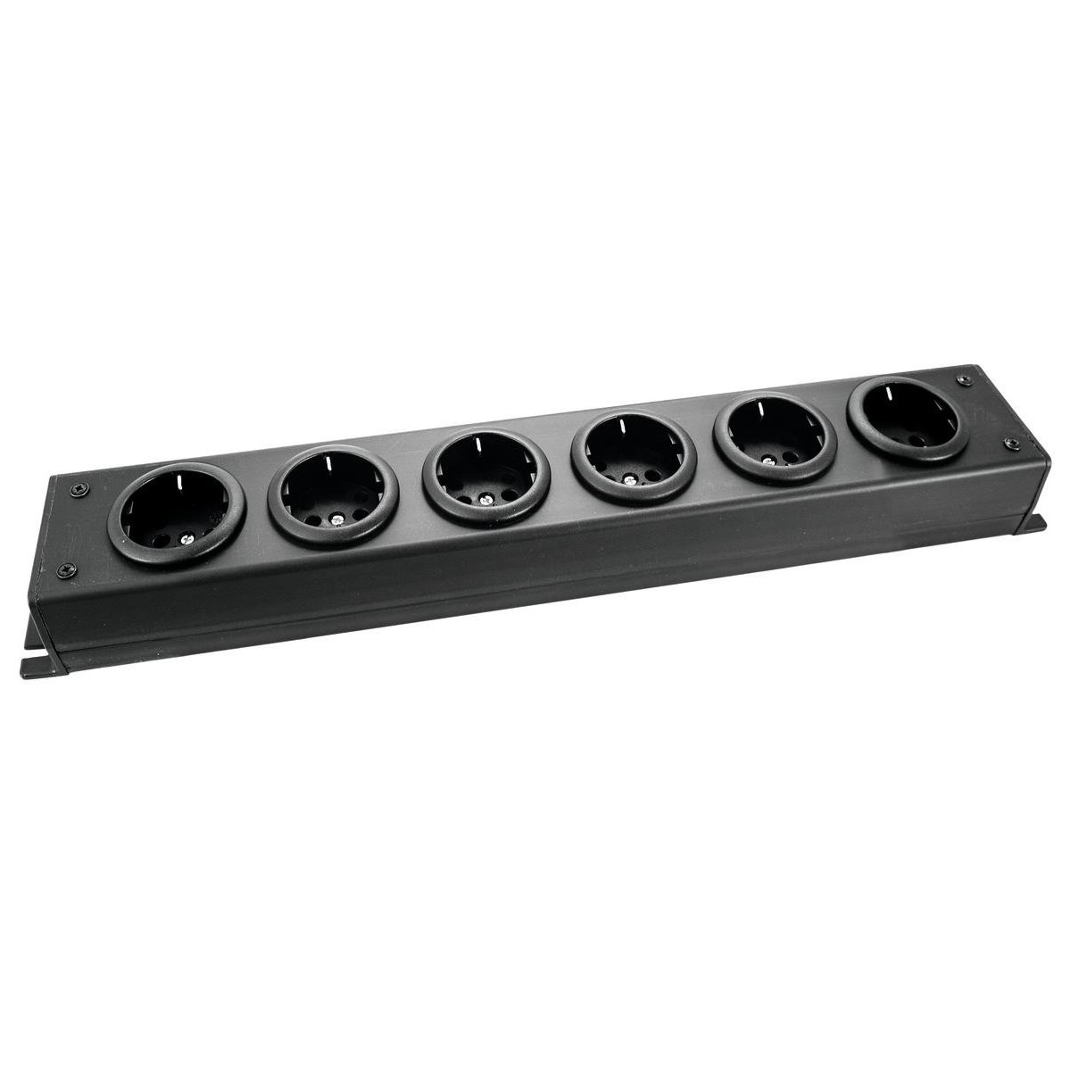 MultiPrise Schuko 6 Ports Professional Quality Black (To be wired)