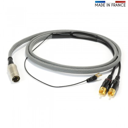 AUDIOPHONICS MA5 8088 Câble DIN 5 Broches vers RCA Stéréo avec Fil de Masse pour Bang & Olufsen Cuivre OFC Plaqué Or 1m