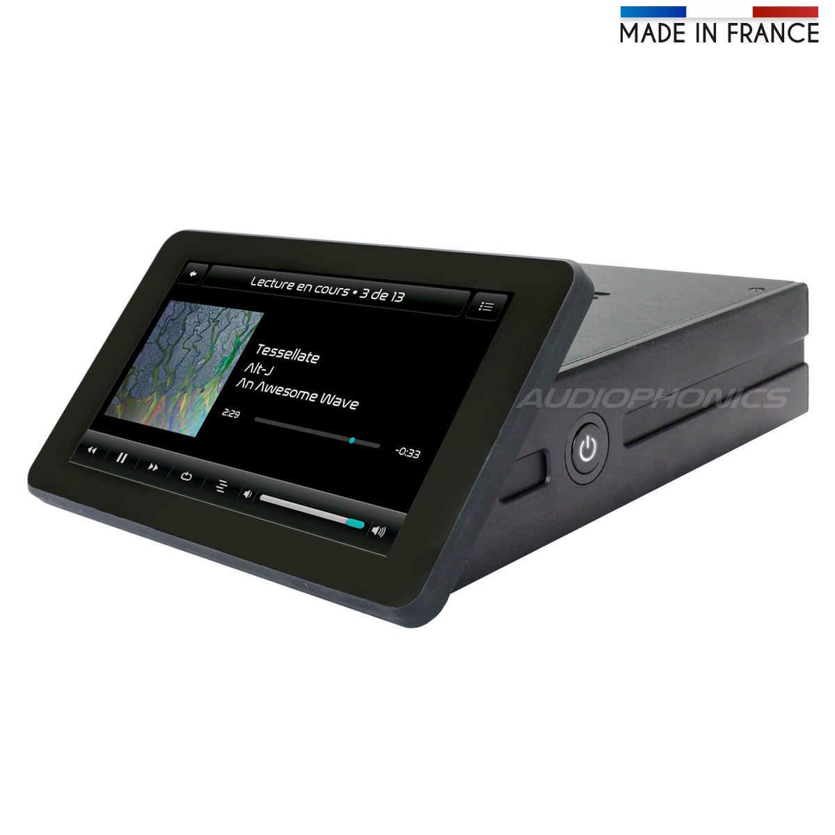 RASPTOUCH I-SABRE V4 Audio Streamer with Touchscreen Raspberry Pi 4 & DAC ES9023 Black