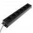 AUDIOPHONICS MultiPrise Schuko 6 Ports Professional Quality Cable 1.20m Black