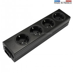 AUDIOPHONICS Distributeur secteur aluminium 4 ports Schuko Noir