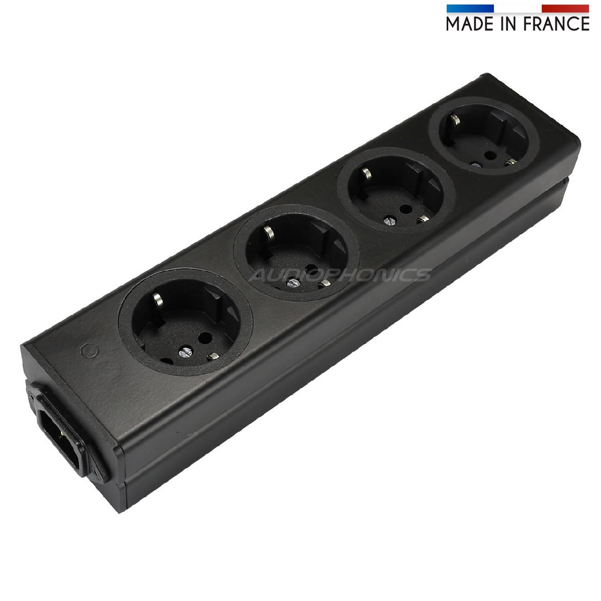 AUDIOPHONICS Distributeur Secteur 4 Prises Schuko Aluminium Noir