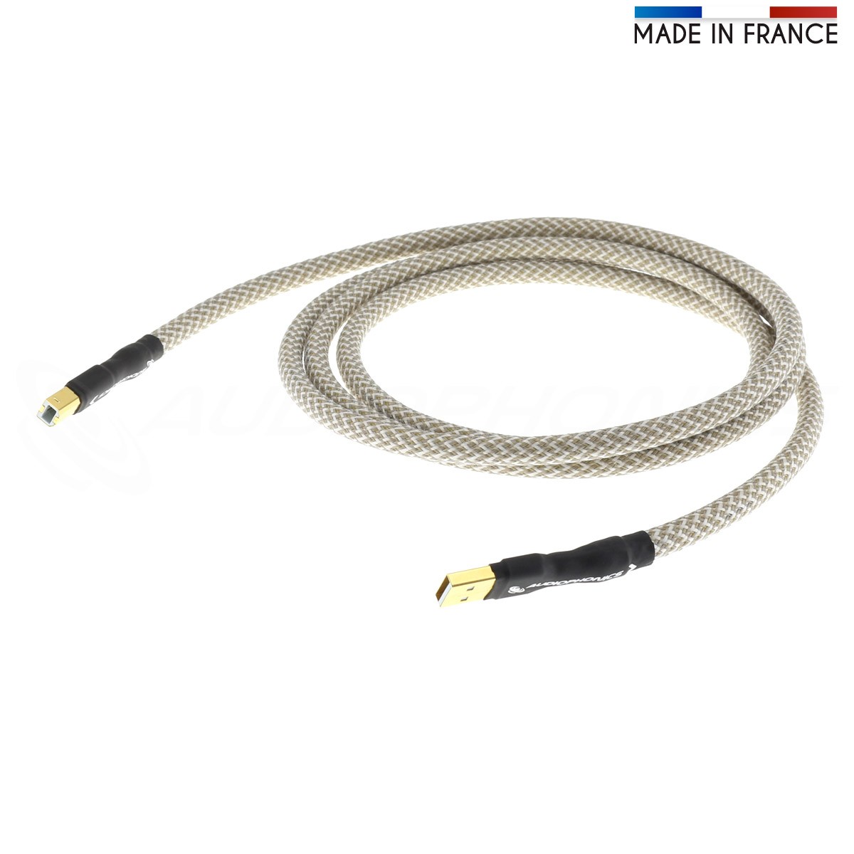 AUDIOPHONICS DIGITAL AUDIO Câble USB-A Mâle vers USB-B Mâle Cuivre OFC 4N PTFE 0.5m
