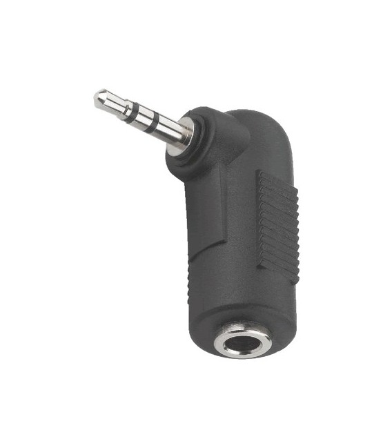Adaptateur Jack 3.5mm Mâle Vers Femelle Coudé 4 Pôles - Audio Numérique, Noir, Neuf