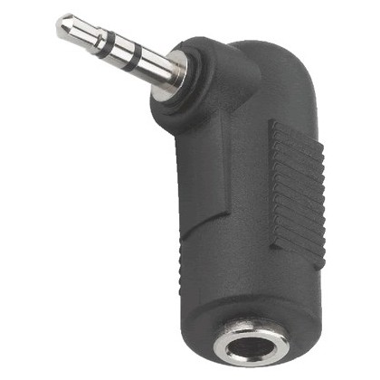 Adaptateur coudé jack 2,5 mâle stéréo vers jack 3,5 fem stéréo