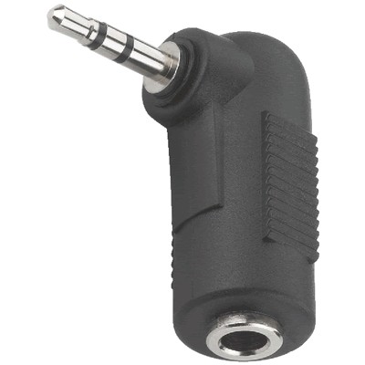 Adaptateur coudé jack 2,5 mâle stéréo vers jack 3,5 fem stéréo