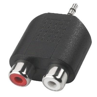 Adaptateur 1 x jack 2,5 stéréo mâle vers 2 x RCA femelle