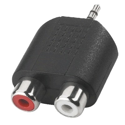 Adapter 1 x male 2.5 stereo jack to 2 x RCA female