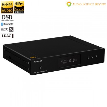 TOPPING D70 BT DAC Symétrique 2x AK4497 XMOS XU208 I2S Bluetooth 5.0 LDAC 32bit 768kHz DSD512 Noir