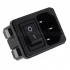 IEC C14 Plug with ON-OFF Switch 250V 10A Black