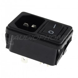 IEC C14 Plug with ON-OFF Switch 250V 10A Black