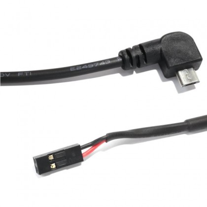 Micro USB male Angled Power Cable 22AWG 20cm