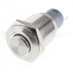 Stainless Steel Switch with White Light Circle 1NO1NC 230V 3A Ø16mm Silver