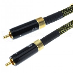 RAMM AUDIO ELITE8 PREMIUM Câbles RCA Cuivre OCC Cryo NBU Masse Flottante Plaqué Or 1m (La paire)