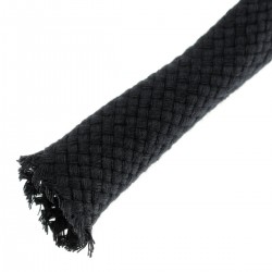 Gaine Coton naturel pour câble Dia. 10 - 14mm Noire