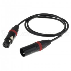 Câble de Modulation XLR Femelle - XLR Mâle Plaqué Or 24k 1m Rouge