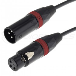 Câble de Modulation XLR Femelle - XLR Mâle Plaqué Or 24k 1m Rouge