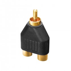 DYNAVOX Adaptateur 1x RCA Mâle vers 2x RCA Femelles Plaqué Or