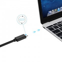 Câble USB plat USB-C Male / USB-B Male 3.1 12cm