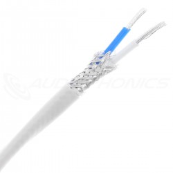 Pur Copper OFC Silver Plated shielded Cable White PTFE 2x0.5mm² Ø4mm