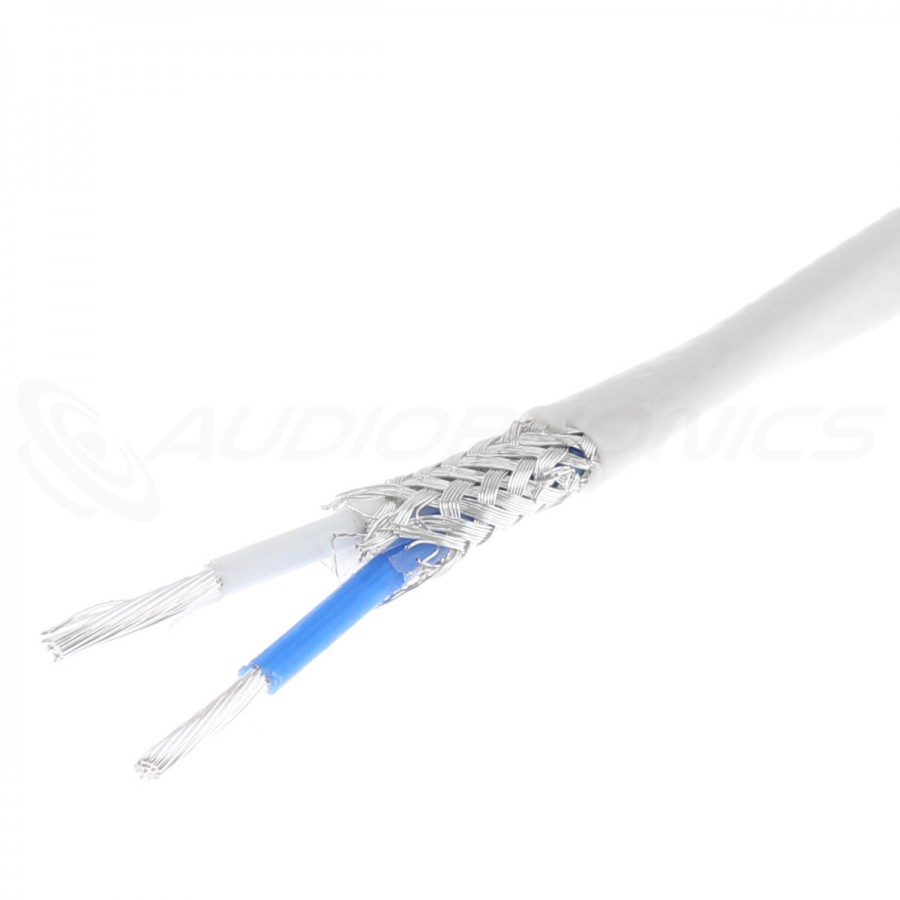 Pur Copper OFC Silver Plated shielded Cable White PTFE Ø3mm Audiophonics