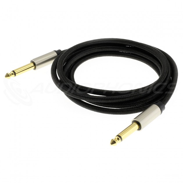Male Jack 6.35mm to Male Jack 6.35mm Mono Cable Shielded Gold