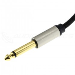 Male Jack 6.35mm to Male Jack 6.35mm Mono Cable Shielded Gold Plated 2m