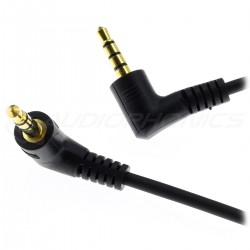 Angled Male Jack 3.5mm to Angled Male Jack 3.5mm 4 Poles Extensible Modulation Cable 1.2m Black