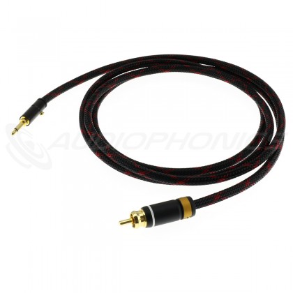 Male Mono RCA to Male Mono Jack 3.5mm Gold Plated Copper Silver Shielded 1.5m