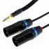 Male Jack 4.4mm to 2x Male XLR Cable Gold Plated 1,5m