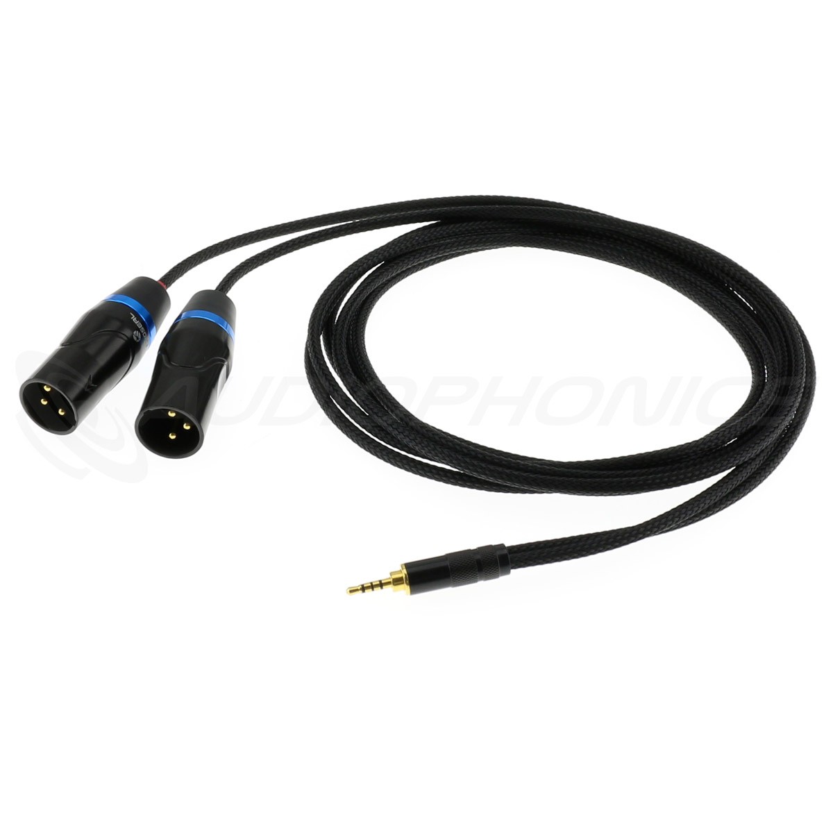 Câble Symétrique Jack 2.5mm Mâle vers 2x XLR Mâles Plaqué Or 1,5m