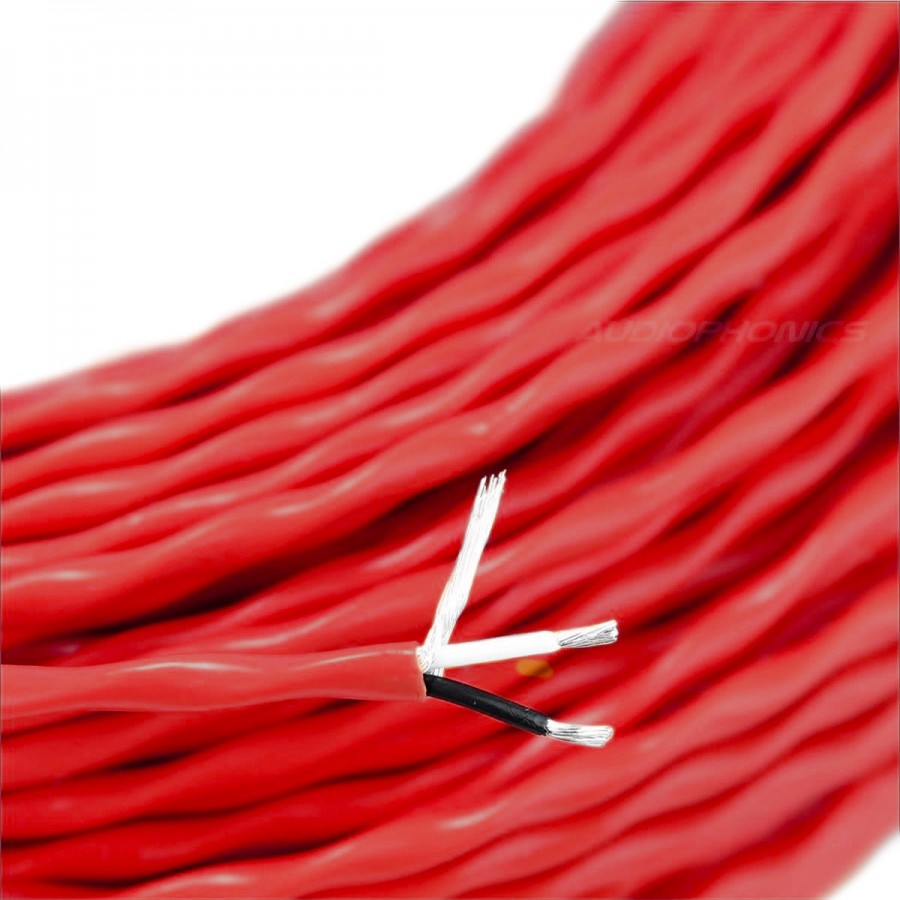 Interconnect cable Silver Plated PTFE Orange 2x0.8mm² Ø4mm Audiophonics