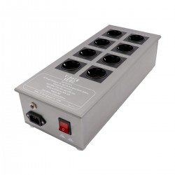 VIBORG VE80 Filtered Power Distributor 8 Schuko Sockets 3300W 15A Aluminium Gray