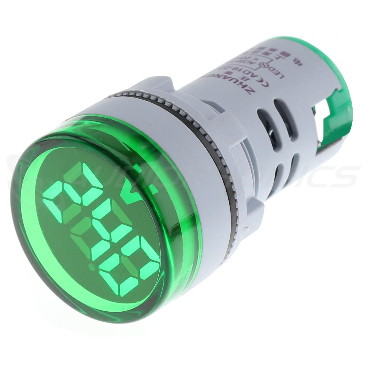 Voltage Display Voltmeter with Green LED 60-500VAC Ø22mm