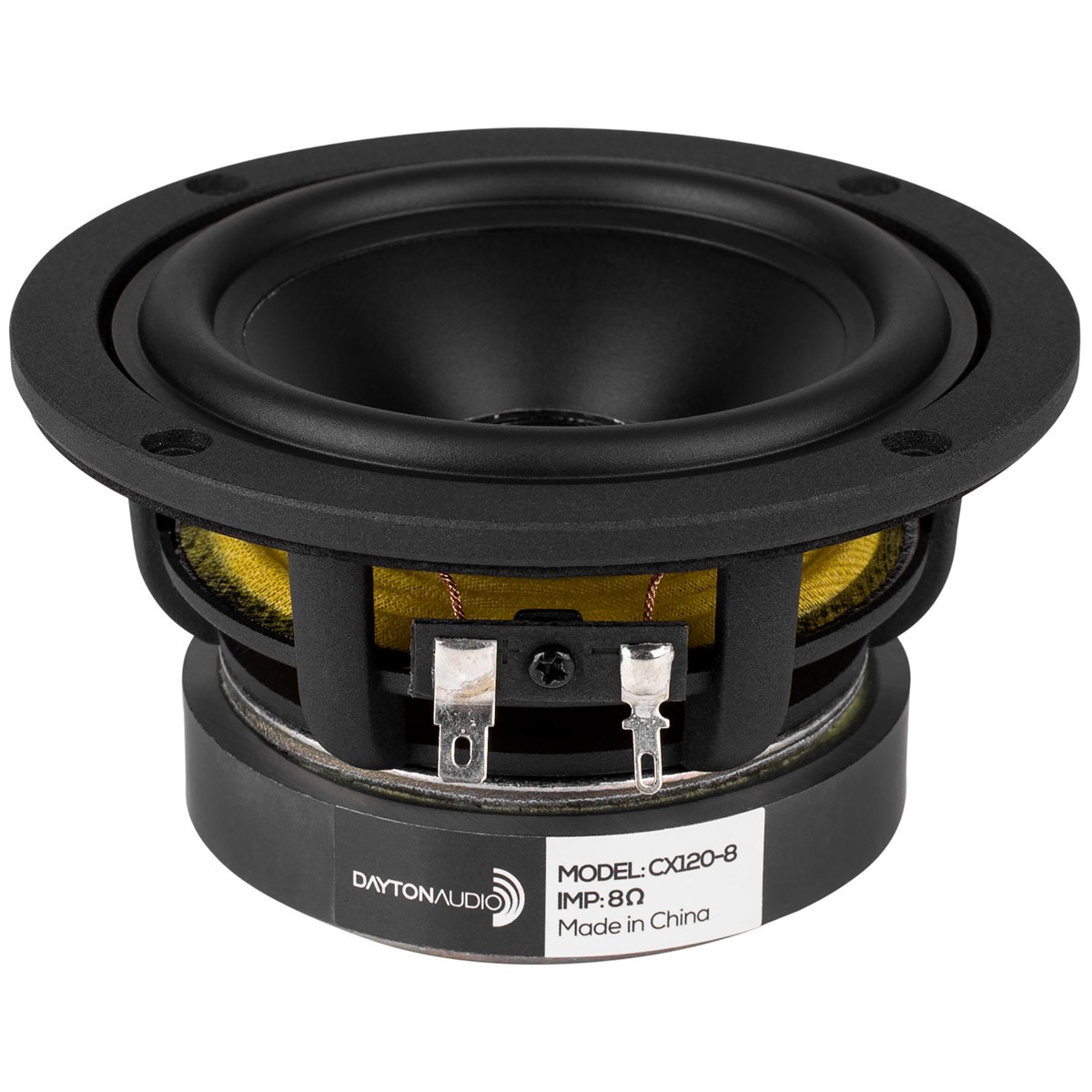 DAYTON AUDIO CX120-8 Haut-Parleur Coaxial Grave avec Tweeter à Dôme en Soie 40W 8Ω 88dB 90Hz - 20000Hz Ø10.2cm